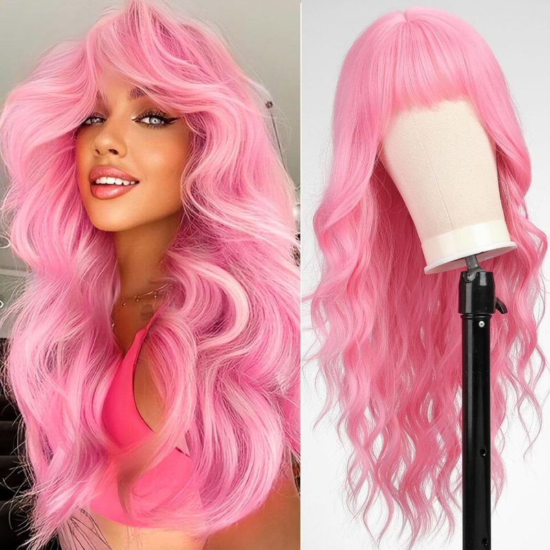 Wig Fiber Net - Long straight hair wig with bangs