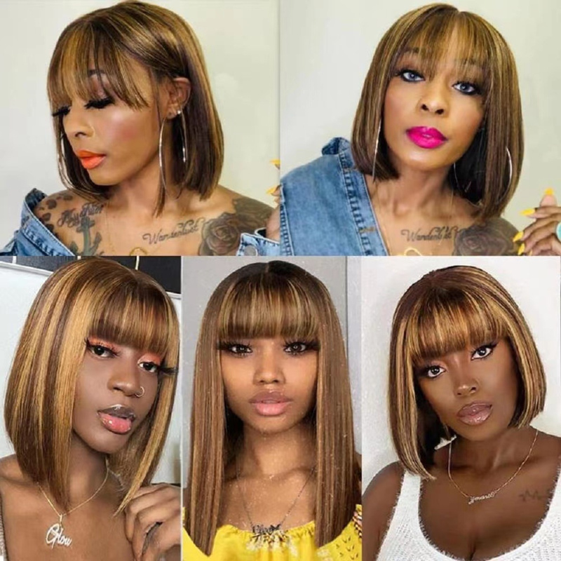 Women's short with air bangs,  - đánh giá và giá Wig Fiber Net