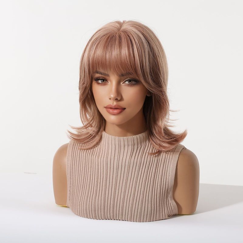 Women's wig with bangs, wolf t - đánh giá và giá Wig Fiber Net