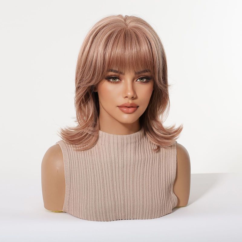 Women's wig with bangs, wolf t - đánh giá và giá Wig Fiber Net