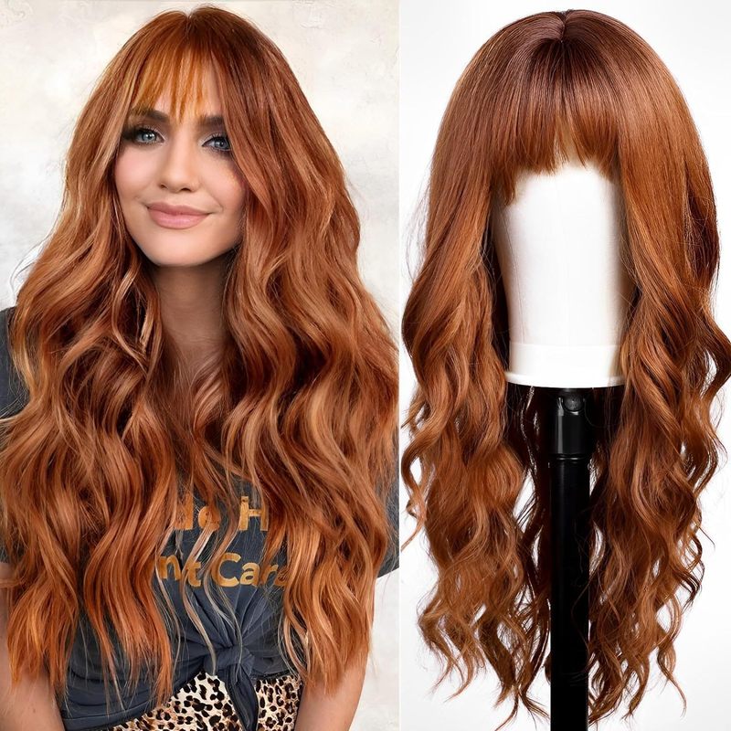 Long straight hair wig with ba - đánh giá và giá Wig Fiber Net
