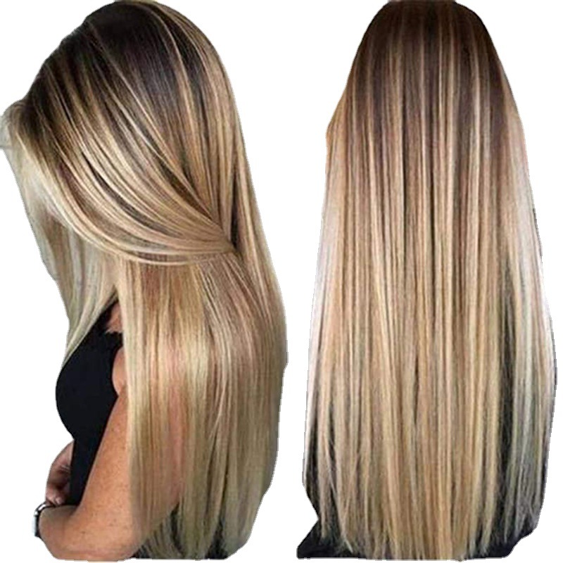 Women's gradient mid-parted lo - đánh giá và giá Wig Fiber Net